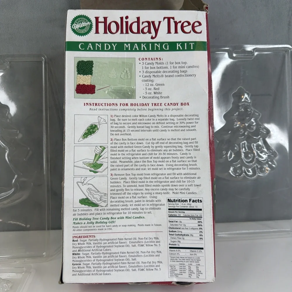 Wilton Holiday Tree Candy Molds Christmas Original Box Vintage